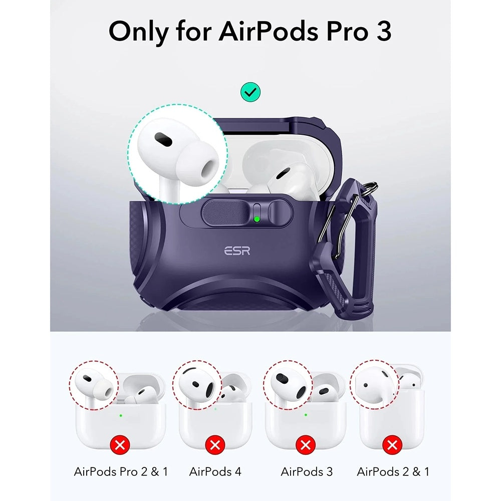 Funda ESR Cyber FlickLock para Apple AirPods Pro 3, Morado