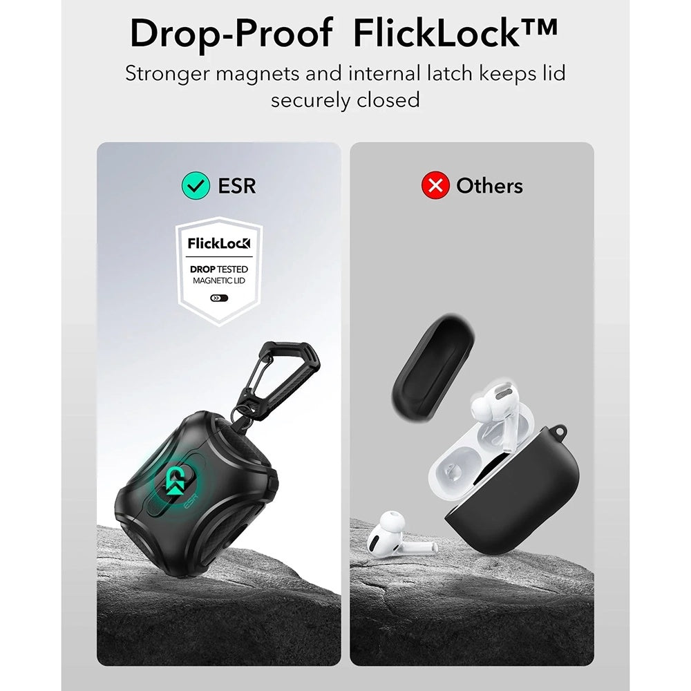 Funda ESR Cyber FlickLock para Apple AirPods Pro 3, Negra