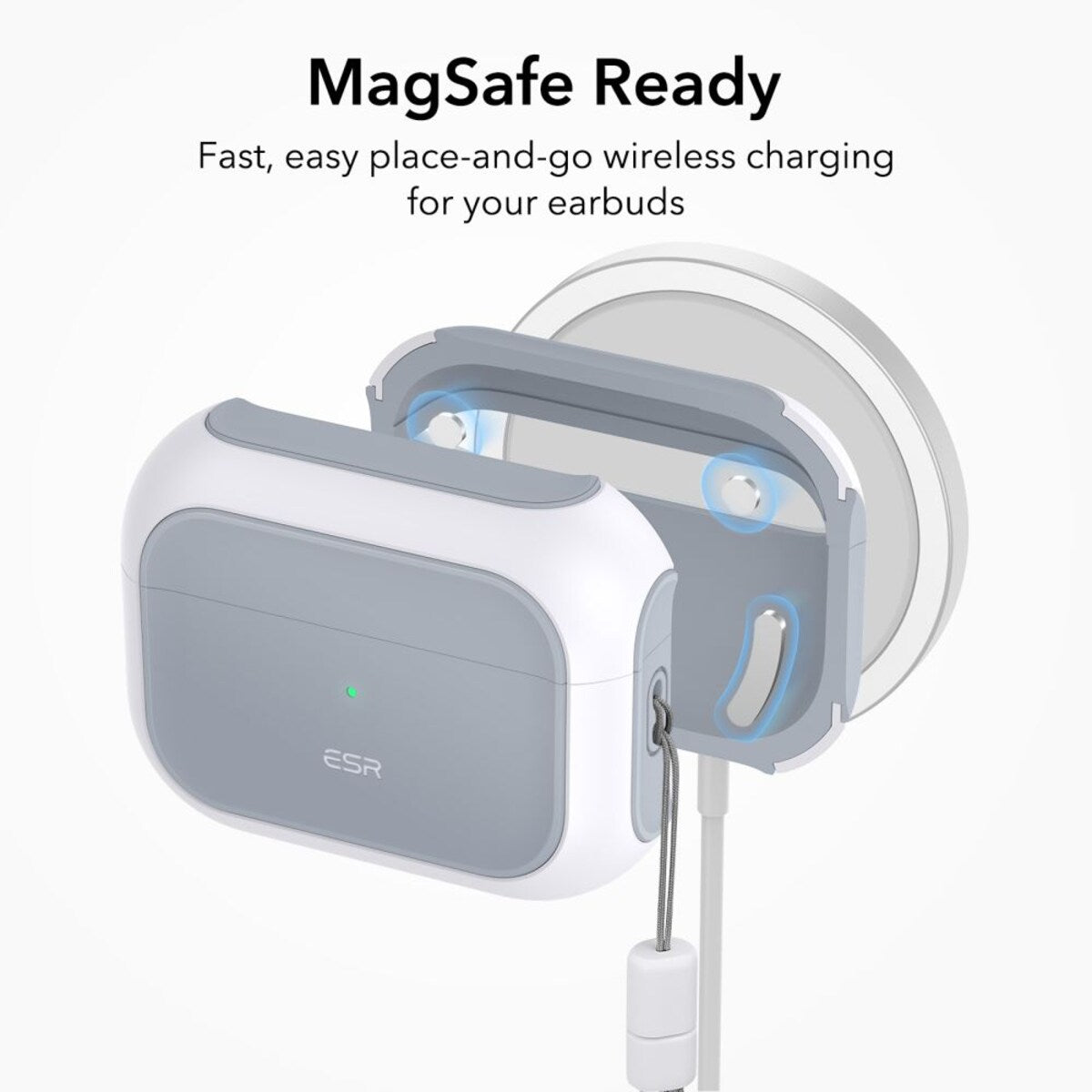 Funda ESR Orbit Hybrid para Apple Airpods Pro 3, Blanca