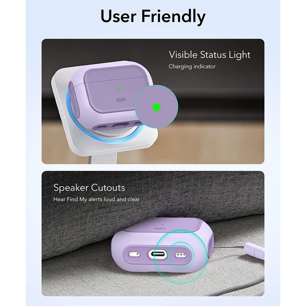 ESR Orbit Hybrid Case for Apple AirPods Pro 3, Purple