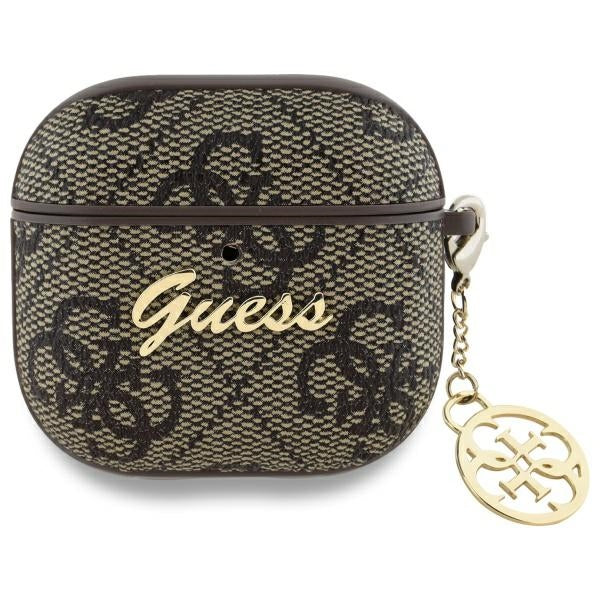 Funda Guess 4G Charm para Apple AirPods 4, Marrón