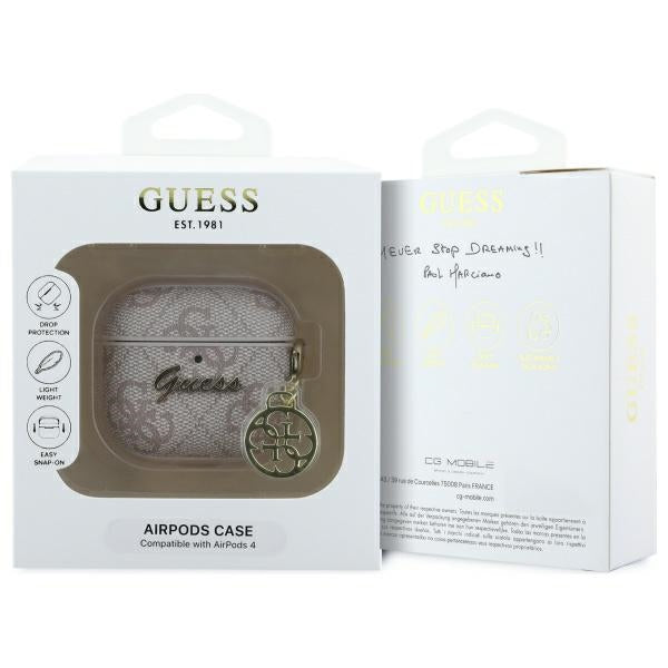 Funda Guess 4G Charm para Apple AirPods 4, Rosa