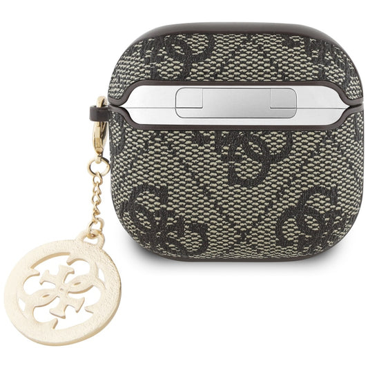 Funda Guess 4G Strass Charm para Apple AirPods 4, Marrón