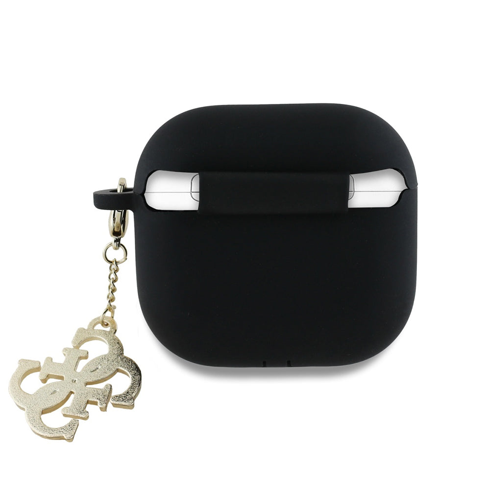 Funda Guess W/4G Charm para Apple AirPods 4, Negra