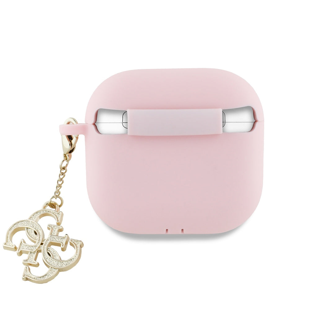 Funda Guess W/4G Charm para Apple AirPods 4, Rosa