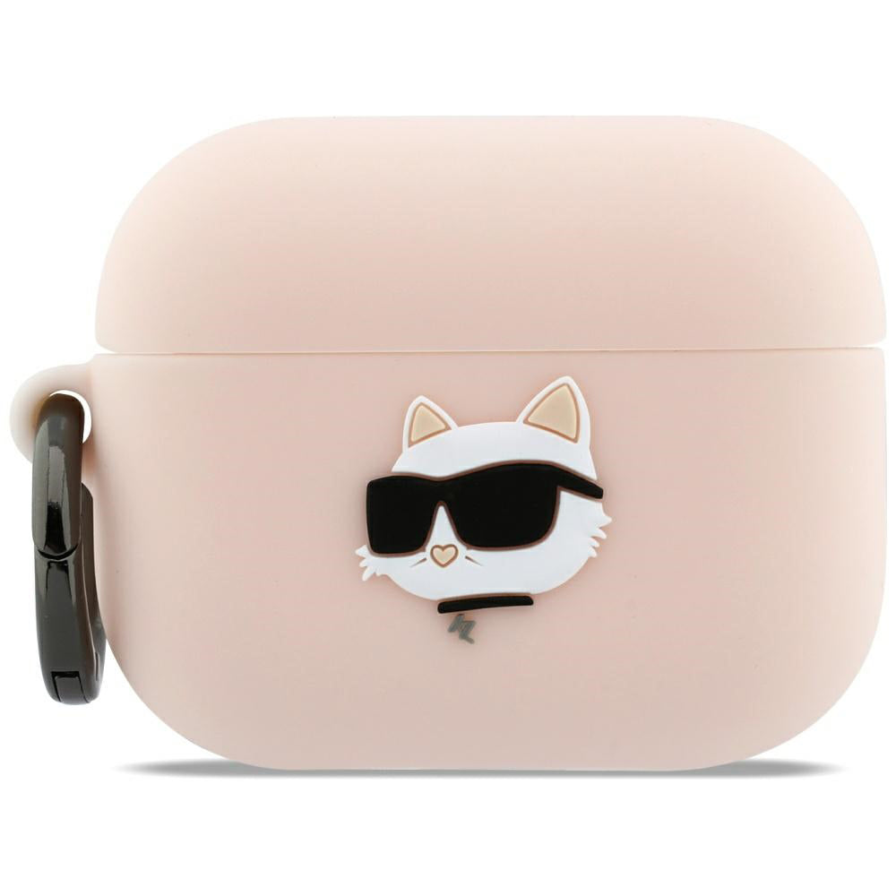 Funda Karl Lagerfeld Silicone Choupette's Head 3D para Apple AirPods Pro 3, Rosa