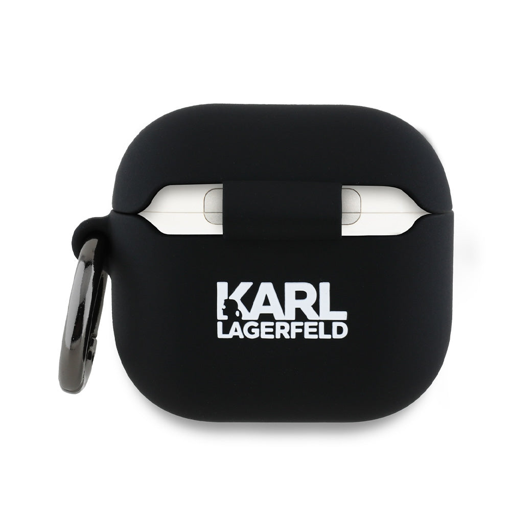 Funda Karl Lagerfeld 3D Karl & Choupette's Heads para Apple AirPods 4, Negra