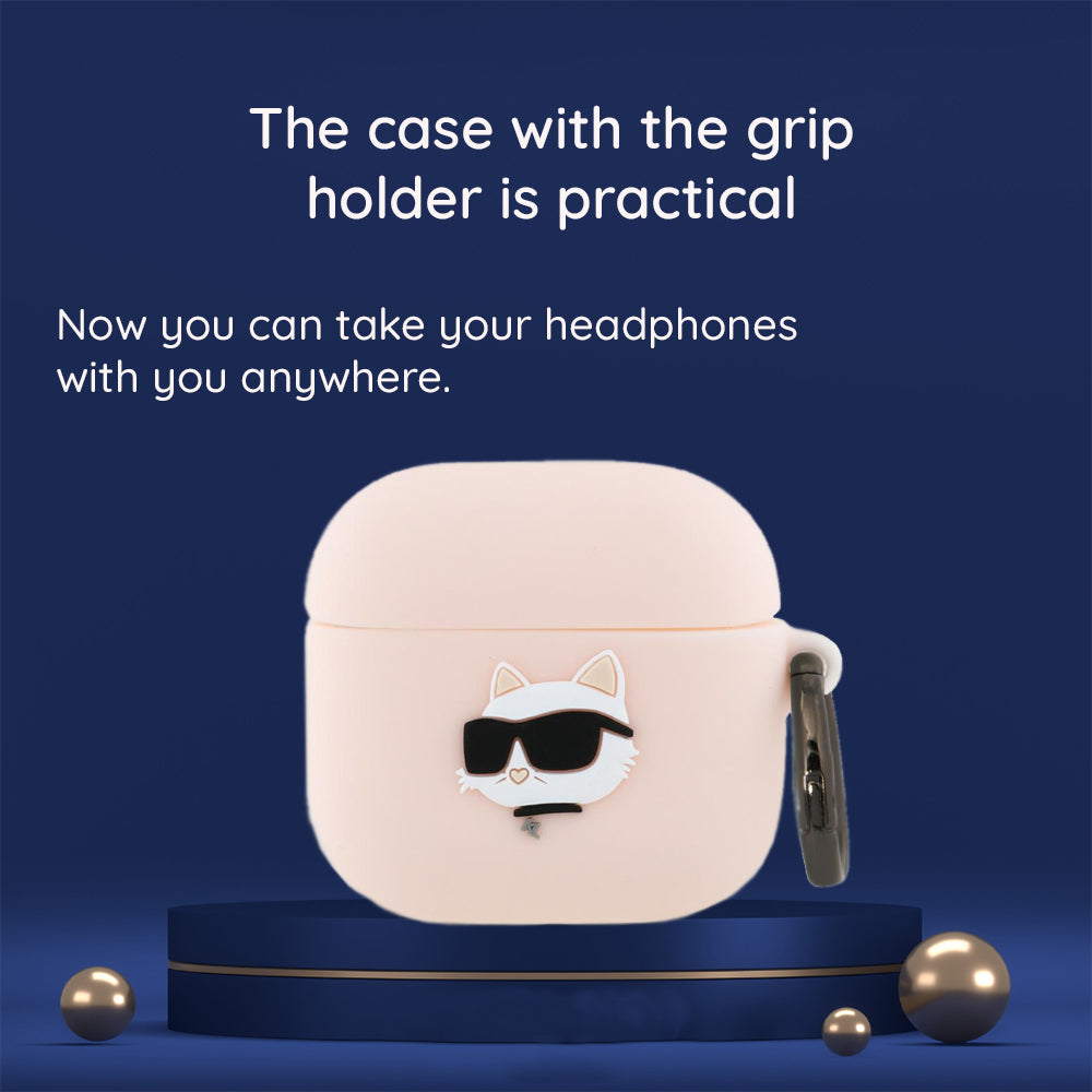 Funda Karl Lagerfeld 3D Karl & Choupette's Heads para Apple AirPods 4, Negra