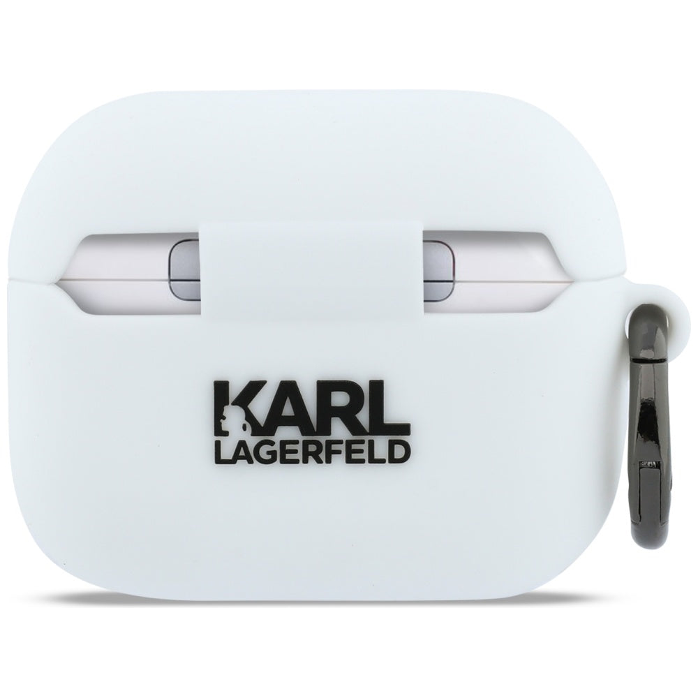 Funda Karl Lagerfeld 3D Karl's Head para Apple AirPods Pro 3, Blanca