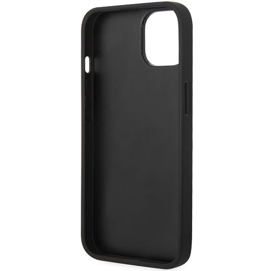 Funda para Apple iPhone 14 Plus, Karl Lagerfeld, Saffiano Monogram Metal Logo, Negra