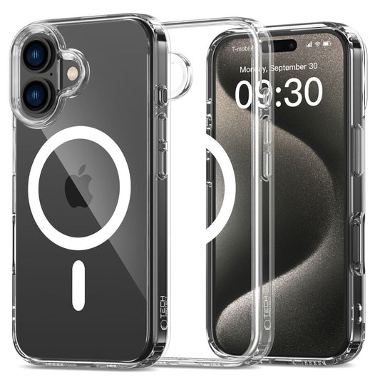 Funda MagSafe para Apple iPhone 16, Tech-Protect, Flexair Hybrid, Transparente