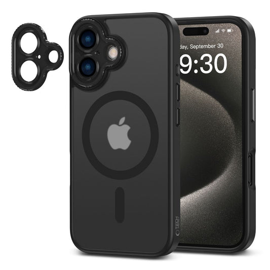 Funda MagSafe para Apple iPhone 16, Tech-Protect, Magcam, Negro