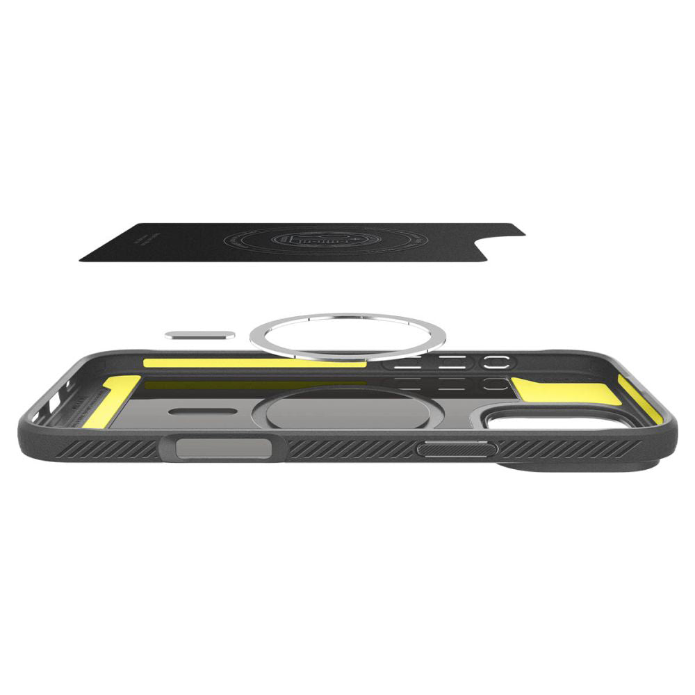 Funda MagSafe para Apple iPhone 16 Pro Max, Spigen, Rugged Armor, Gris ACS07987