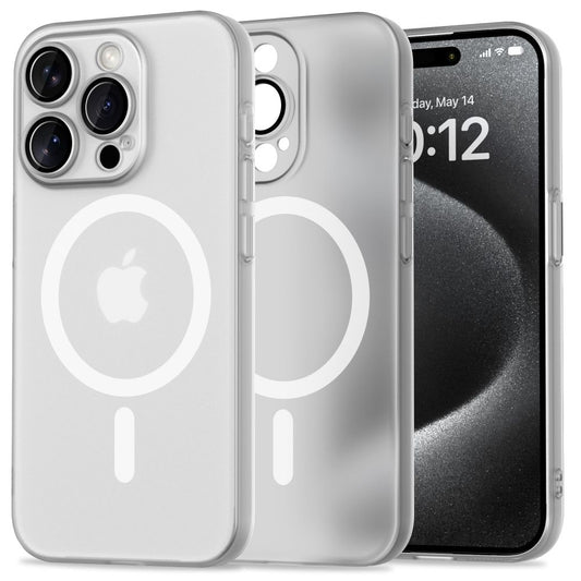 Funda MagSafe para Apple iPhone 15 Pro, Tech-Protect, MagSlim, Blanco