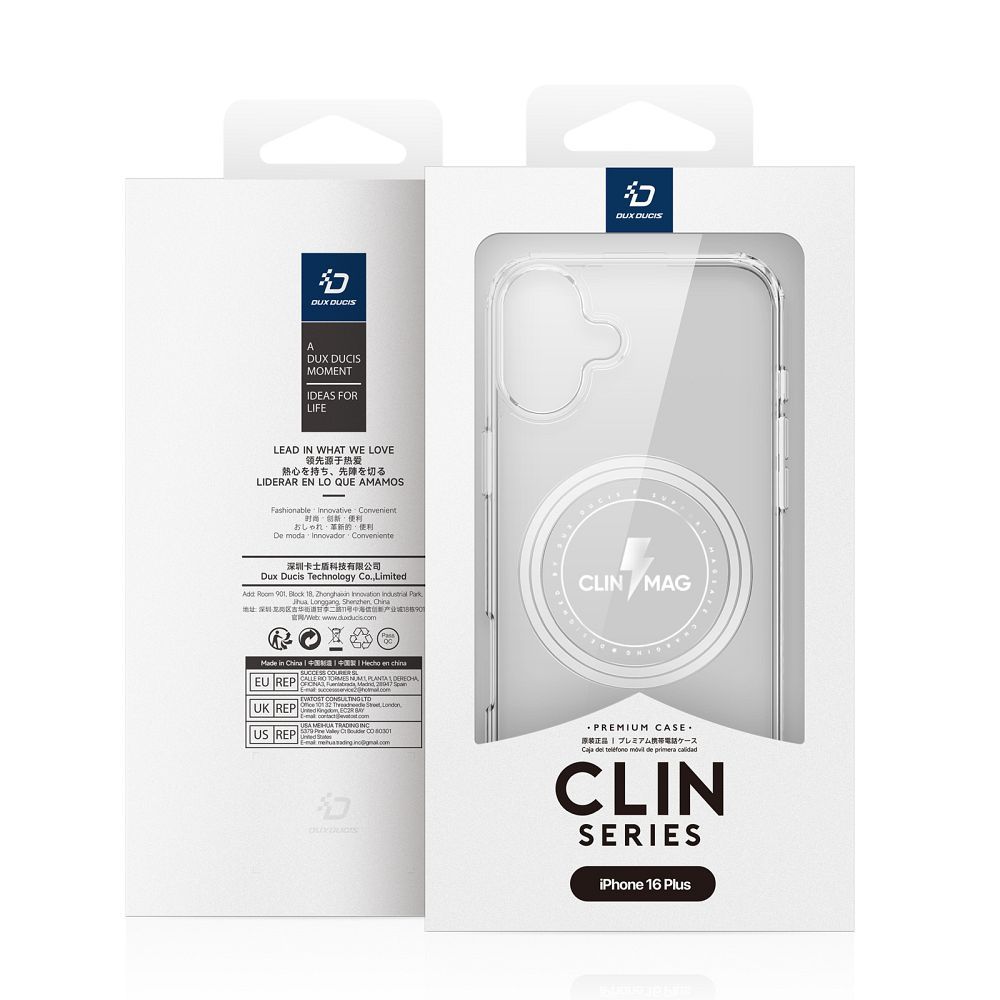 Funda MagSafe para Apple iPhone 16 Plus, DUX DUCIS, Clin, Transparente
