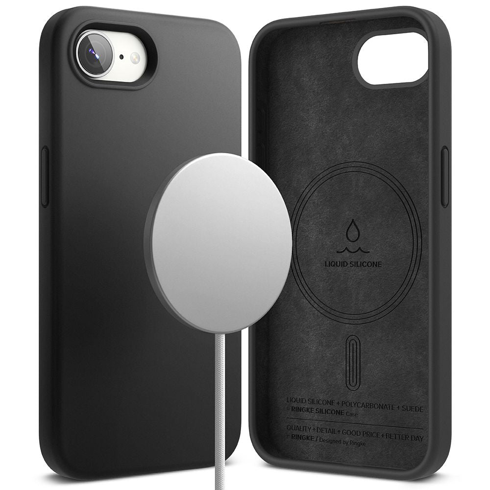 Funda MagSafe para Apple iPhone 16e, Ringke, Silicona Magnética, Negra