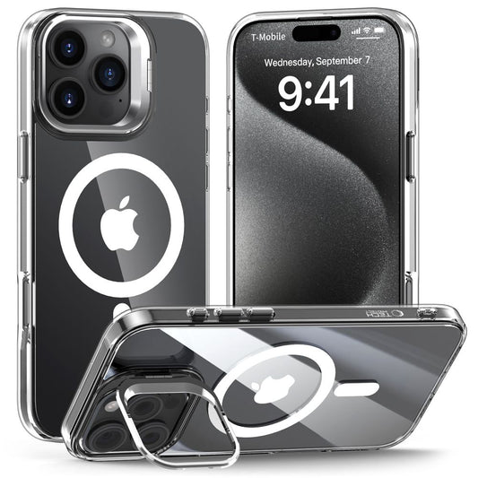 Funda MagSafe para Apple iPhone 16 Pro Max, Tech-Protect, Magstand, Transparente