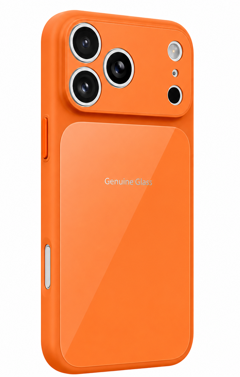 Funda MagSafe para Apple iPhone 14 / 13, OEM, Vidrio Auténtico, Naranja