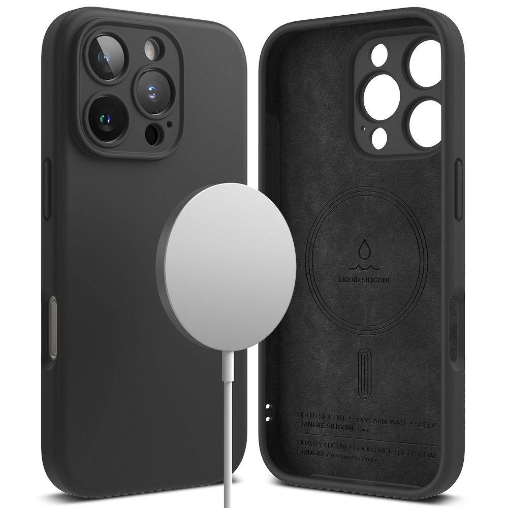 Funda MagSafe para Apple iPhone 16 Pro Max, Ringke, Silicona, Negra, Reacondicionada