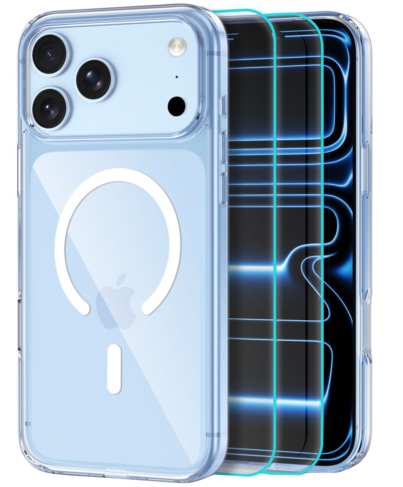 Funda MagSafe para Apple iPhone 18 Pro / 17 Pro, Tech-Protect, Flexair Hybrid con Protector de Pantalla, Transparente