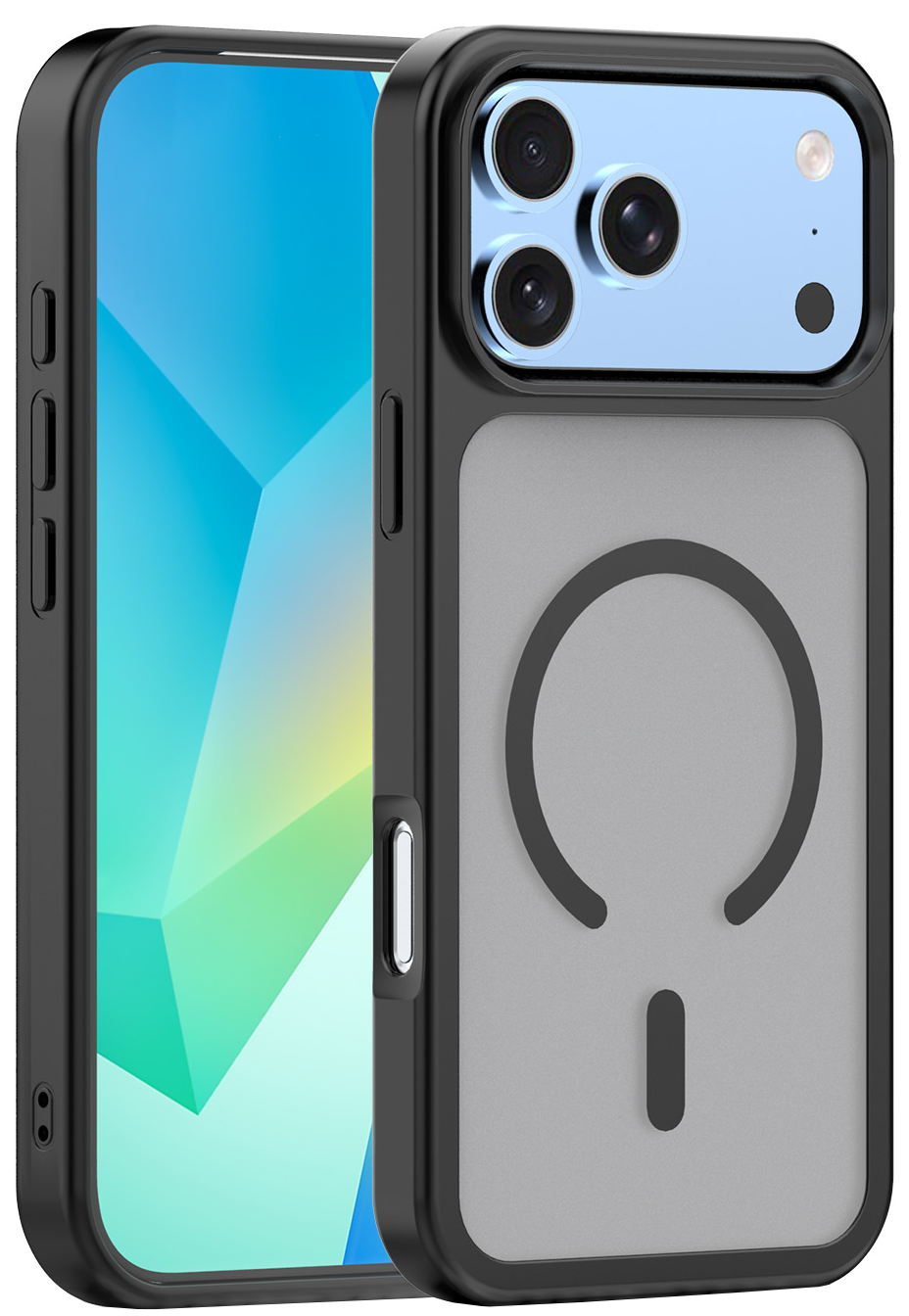 Funda MagSafe para Apple iPhone 18 Pro / 17 Pro, OEM, Mag Big Hole, negra mate