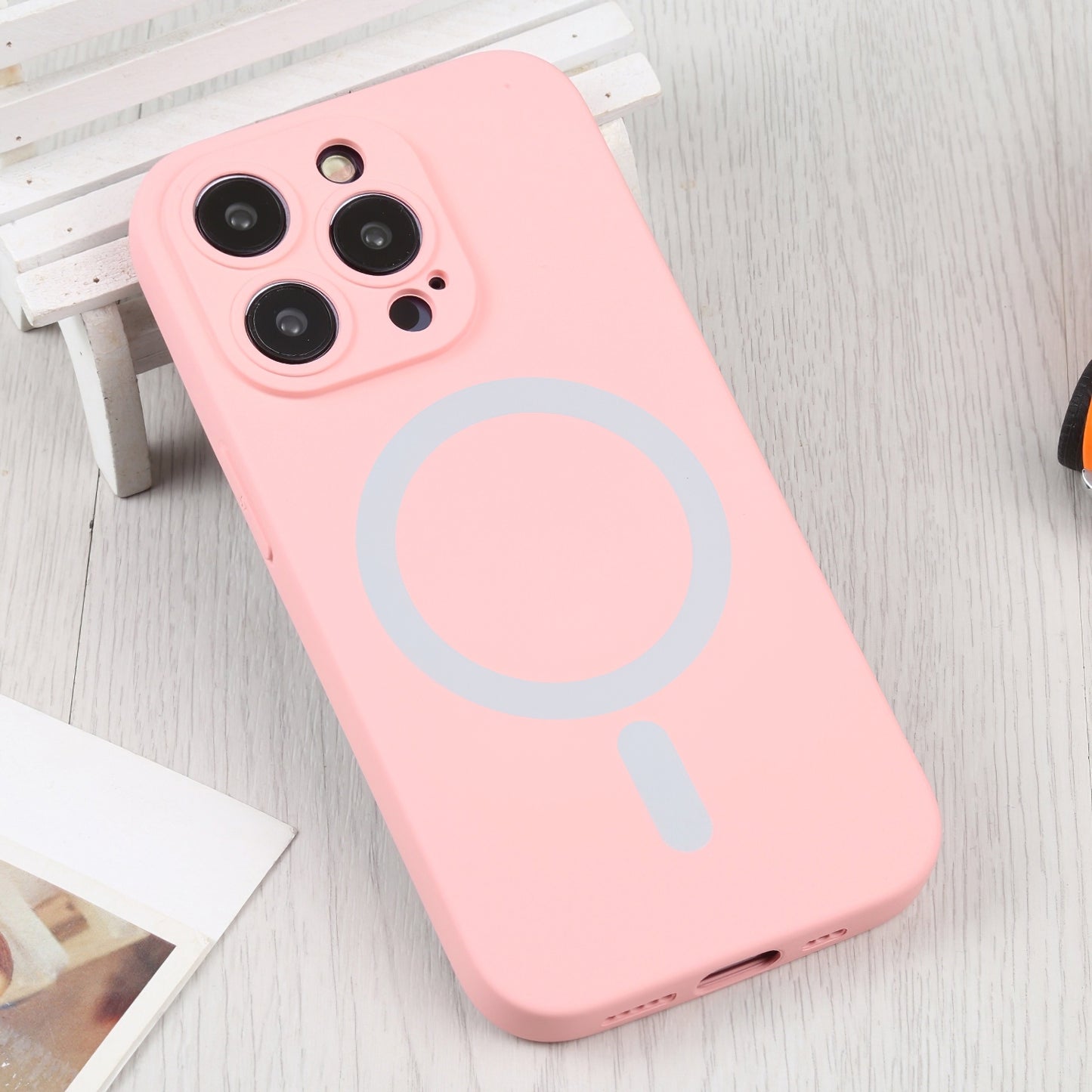 Funda MagSafe para Apple iPhone 15 Pro, OEM, Silicona Líquida, Rosa