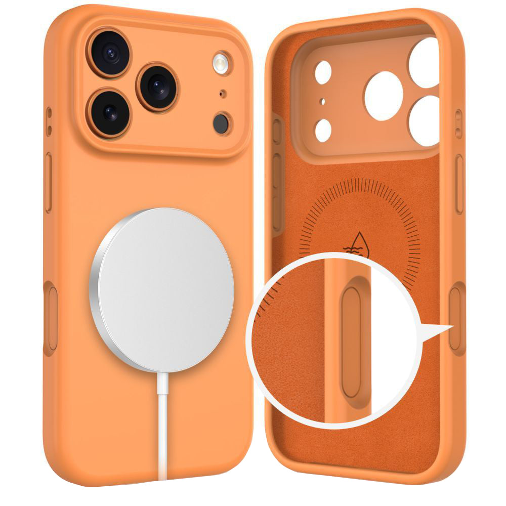 Funda MagSafe para Apple iPhone 17 Pro, Tech-Protect, Silicona, Naranja
