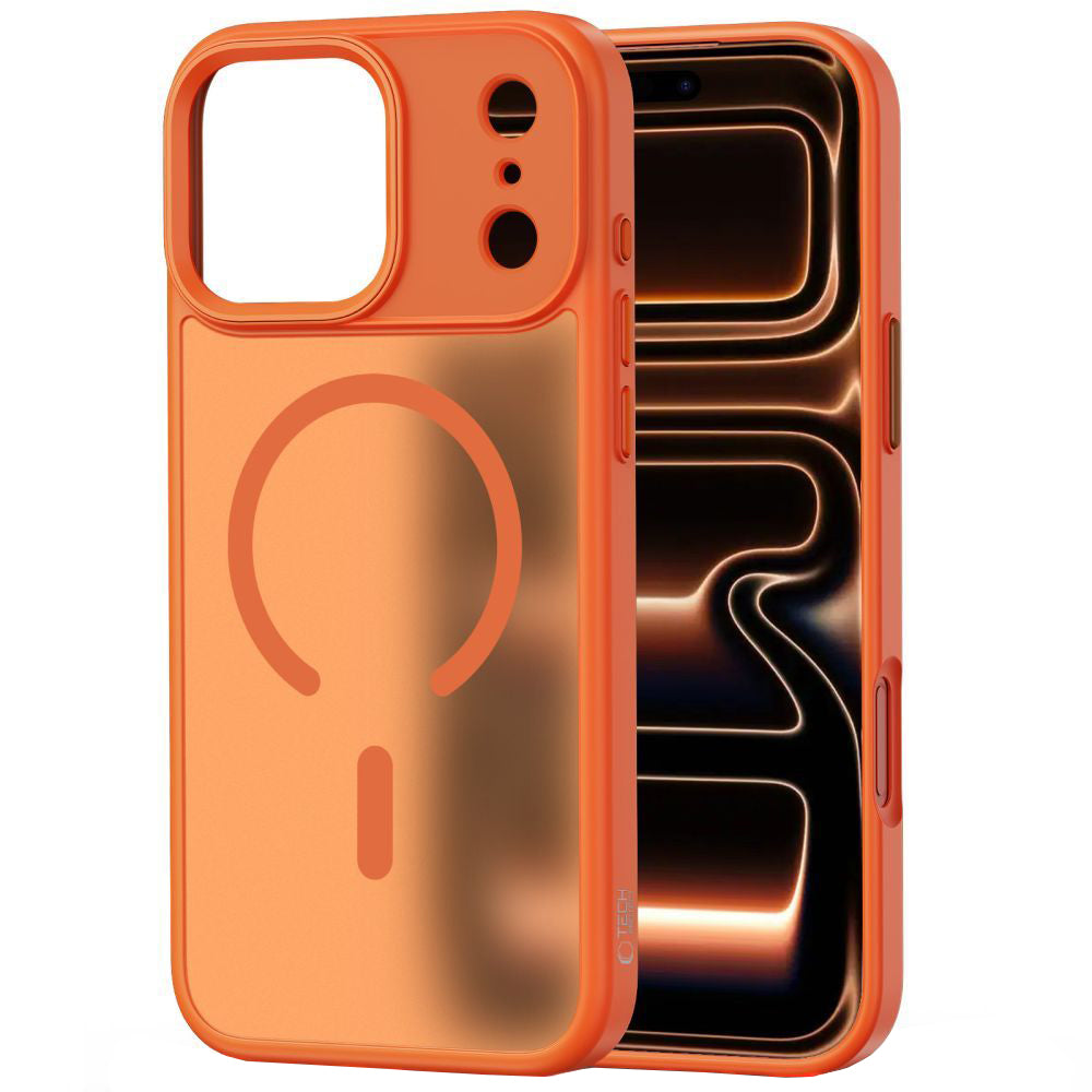 Funda MagSafe para Apple iPhone 17 Pro Max, Tech-Protect, Magmat, Naranja Mate