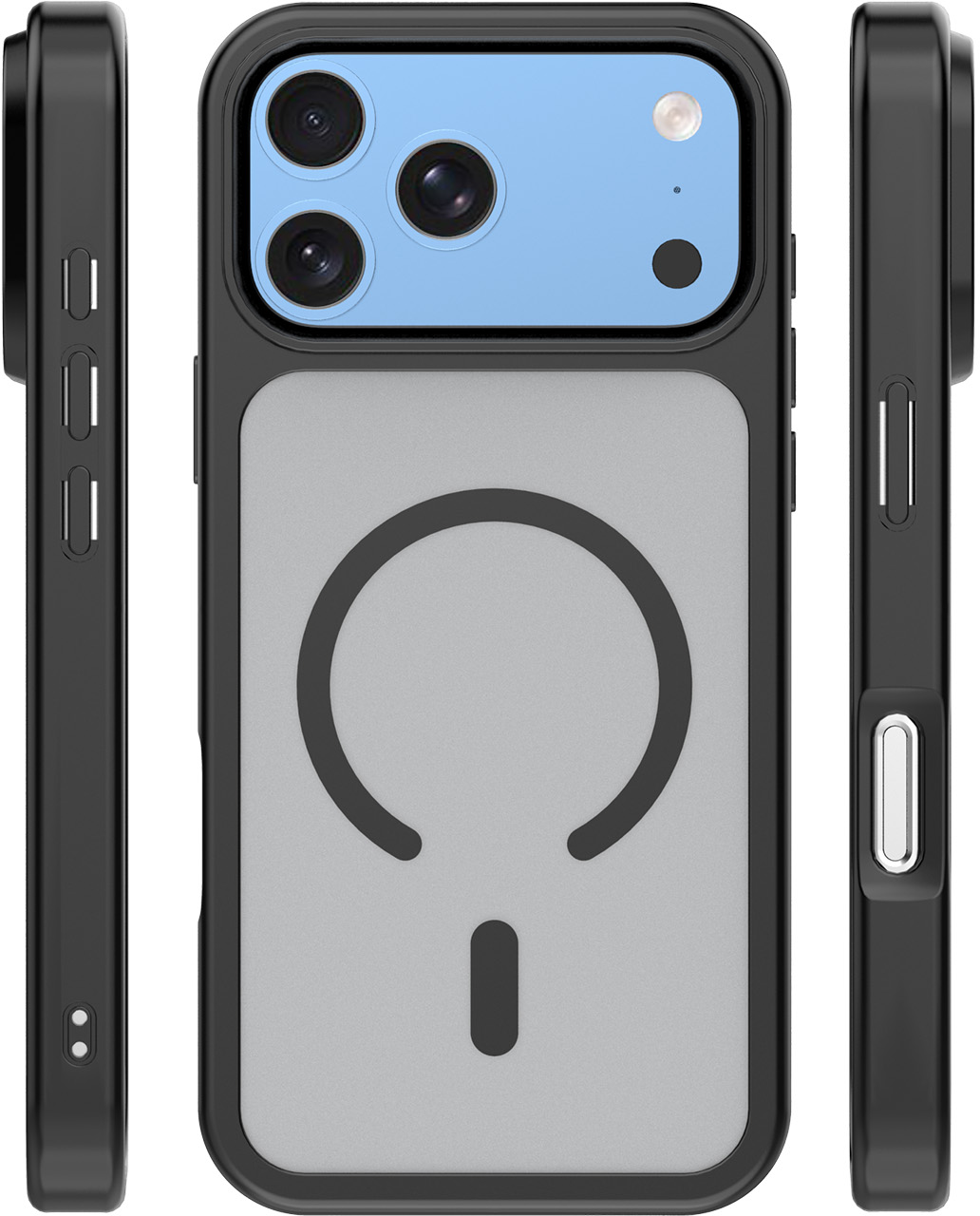 Funda MagSafe para Apple iPhone 18 Pro / 17 Pro, OEM, Mag Big Hole, negra mate