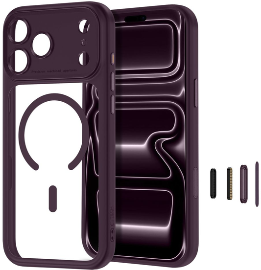 Funda MagSafe para Apple iPhone 18 Pro Max / 17 Pro Max, Tech-Protect, MagPeak CC, Vino Transparente