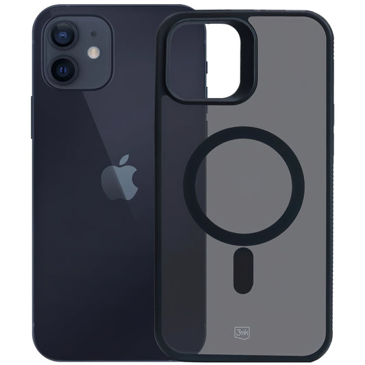 Funda MagSafe para Apple iPhone 12 / 12 Pro, 3MK, Smoke MagCase, Negro