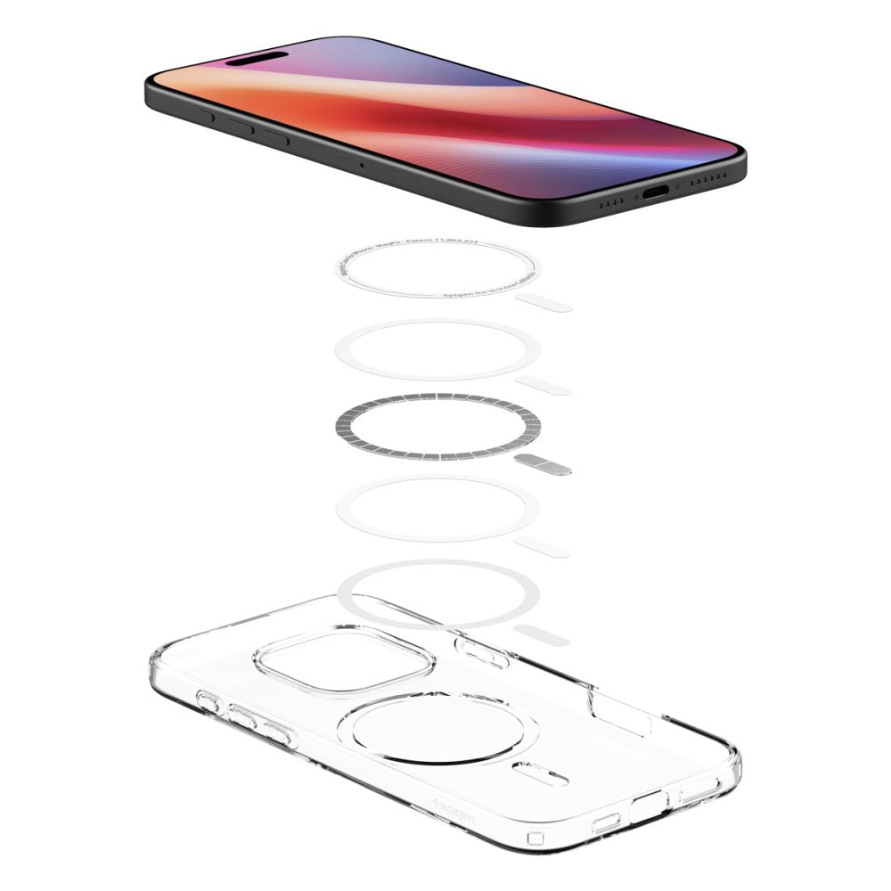Funda MagSafe para Apple iPhone 16 Pro, Spigen, cristal líquido, transparente ACS08389