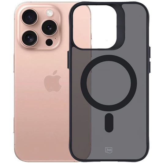 Funda MagSafe para Apple iPhone 16 Pro Max, 3MK, Smoke MagCase, Negro