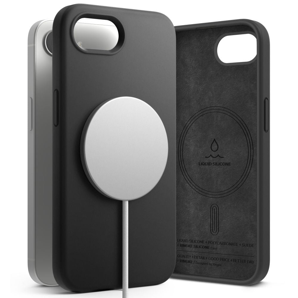 Funda MagSafe para Apple iPhone 16e, Ringke, Silicona Magnética, Negra