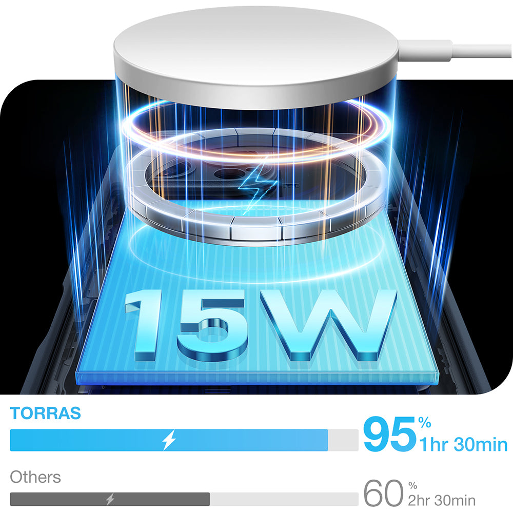 Funda MagSafe para Apple iPhone 16 Pro, Torras, Pstand Spin, Negra