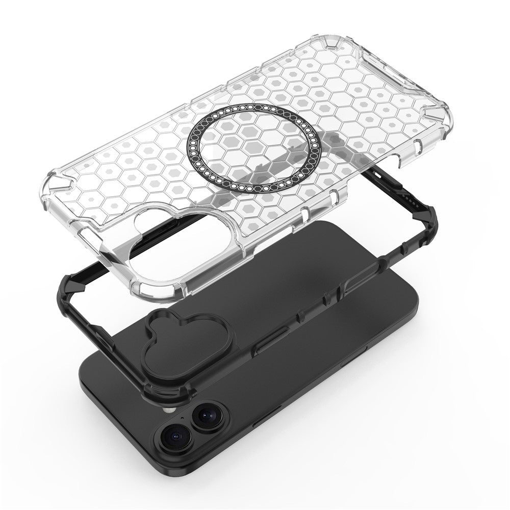 Funda MagSafe para Apple iPhone 16, Techsuit, HoneyComb Shield, Azul