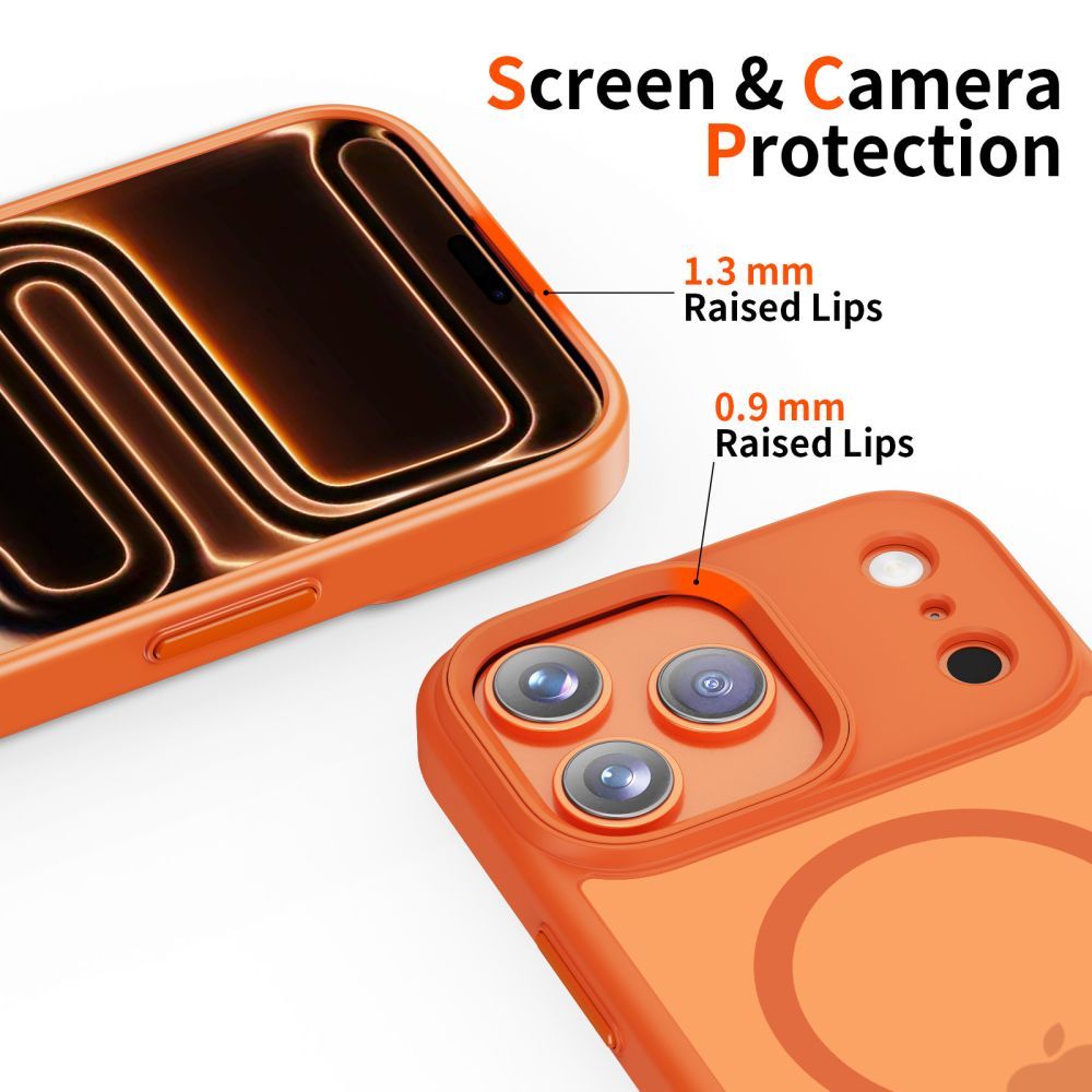Funda MagSafe para Apple iPhone 17 Pro Max, Tech-Protect, Magmat, Naranja Mate