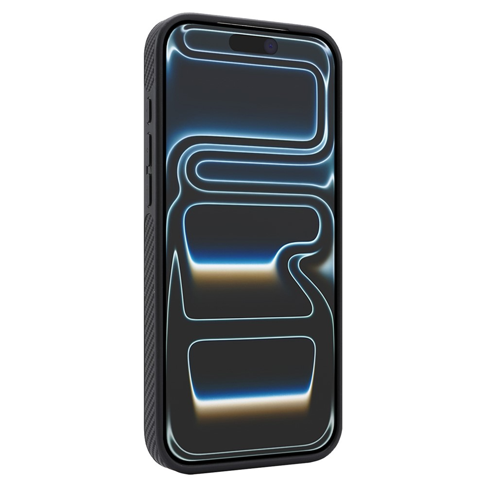 Funda MagSafe para Apple iPhone 17 Pro Max, OEM, Anillo de Metal de Carbono, Negra