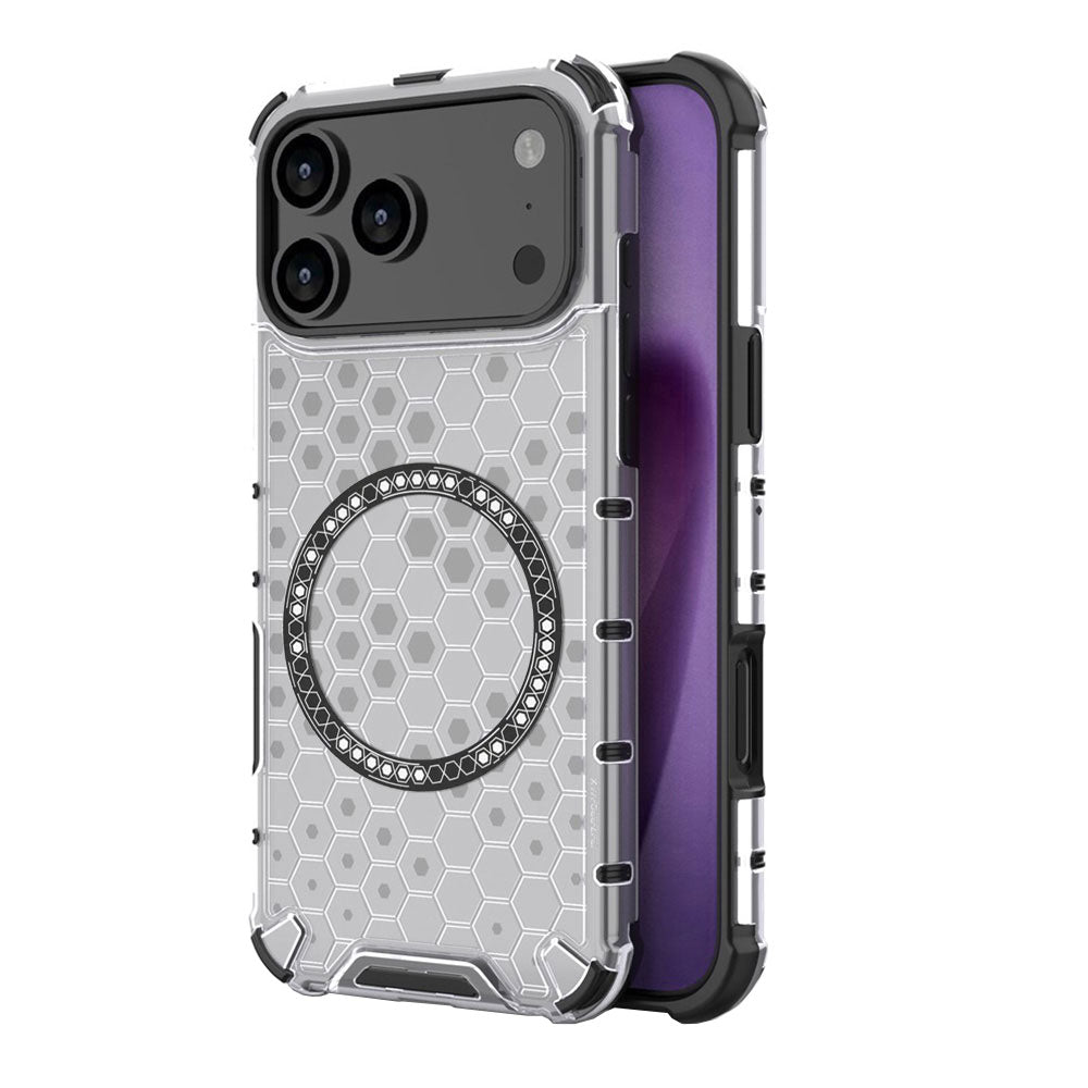 Funda MagSafe para Apple iPhone 17 Pro, Techsuit, HoneyComb Shield, Blanca