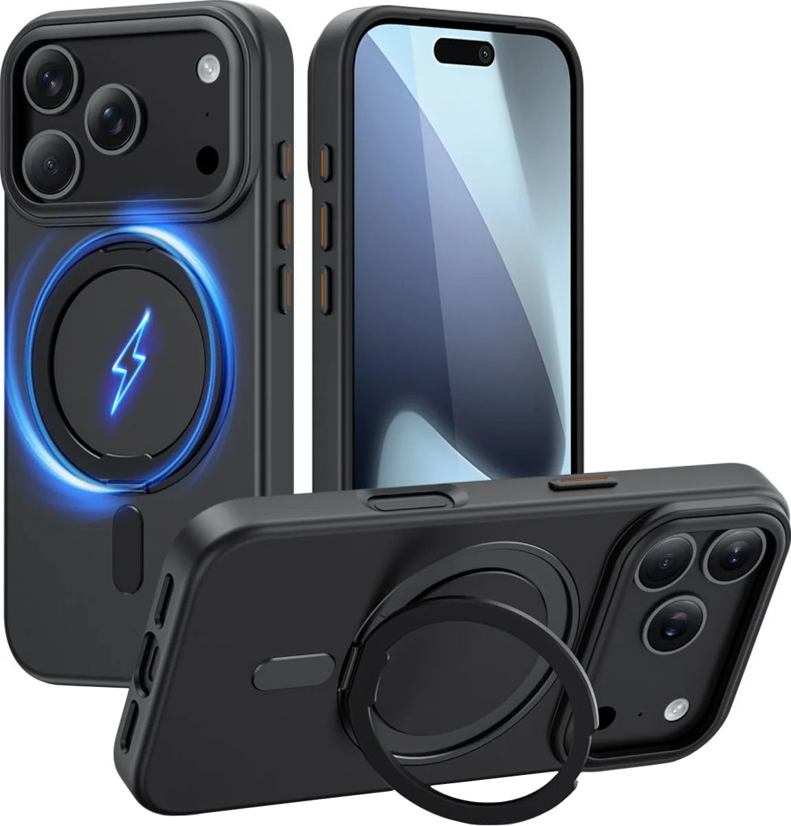 Funda MagSafe para Apple iPhone 17 Pro, Tech-Protect, MagRing, Negra
