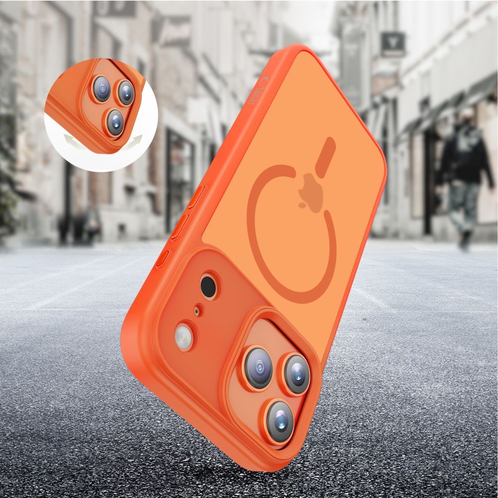Funda MagSafe para Apple iPhone 17 Pro Max, Tech-Protect, Magmat, Naranja Mate