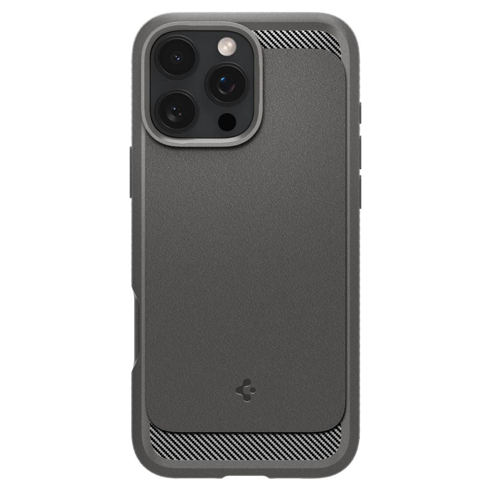 Funda MagSafe para Apple iPhone 16 Pro Max, Spigen, Rugged Armor, Gris ACS07987