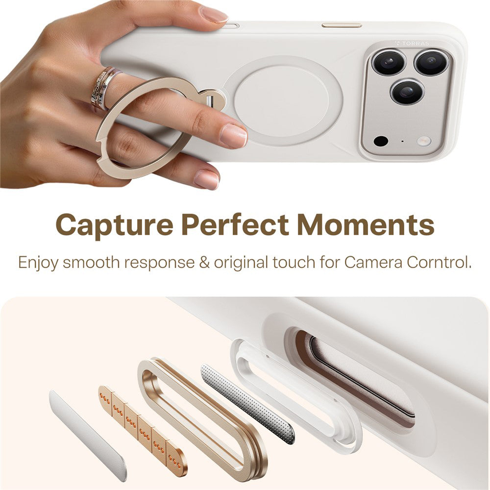 Funda MagSafe para Apple iPhone 17 Pro Max, Torras, QPRO Silicone, Blanca