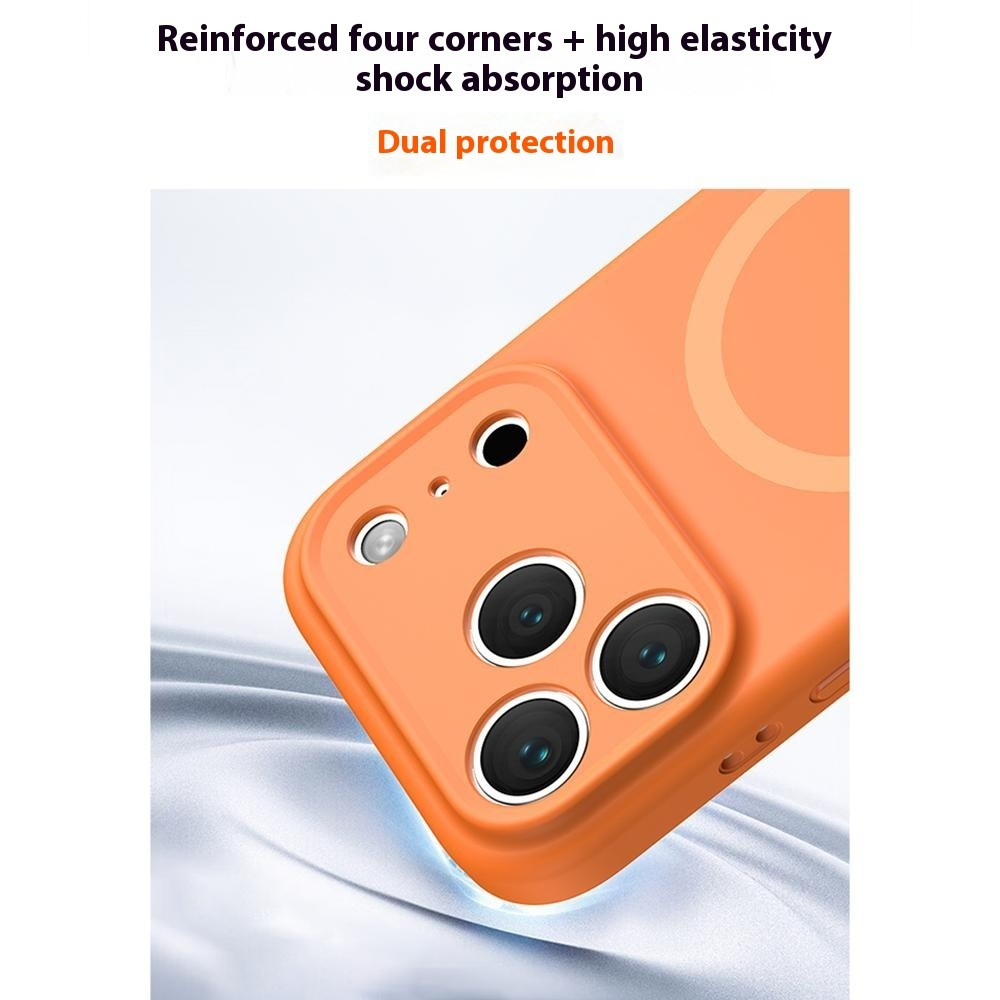 Funda MagSafe para Apple iPhone 17 Pro, OEM, Silicona Líquida, Naranja