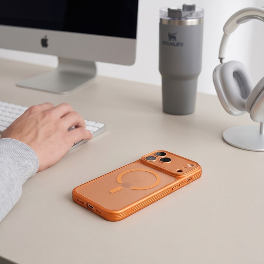 Funda MagSafe para Apple iPhone 18 Pro Max / 17 Pro Max, Tech-Protect, MagPrime CC, Naranja Mate