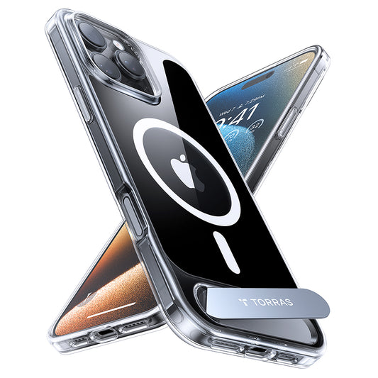 Funda MagSafe para Apple iPhone 16 Pro Max, Torras, Pstand, Transparente