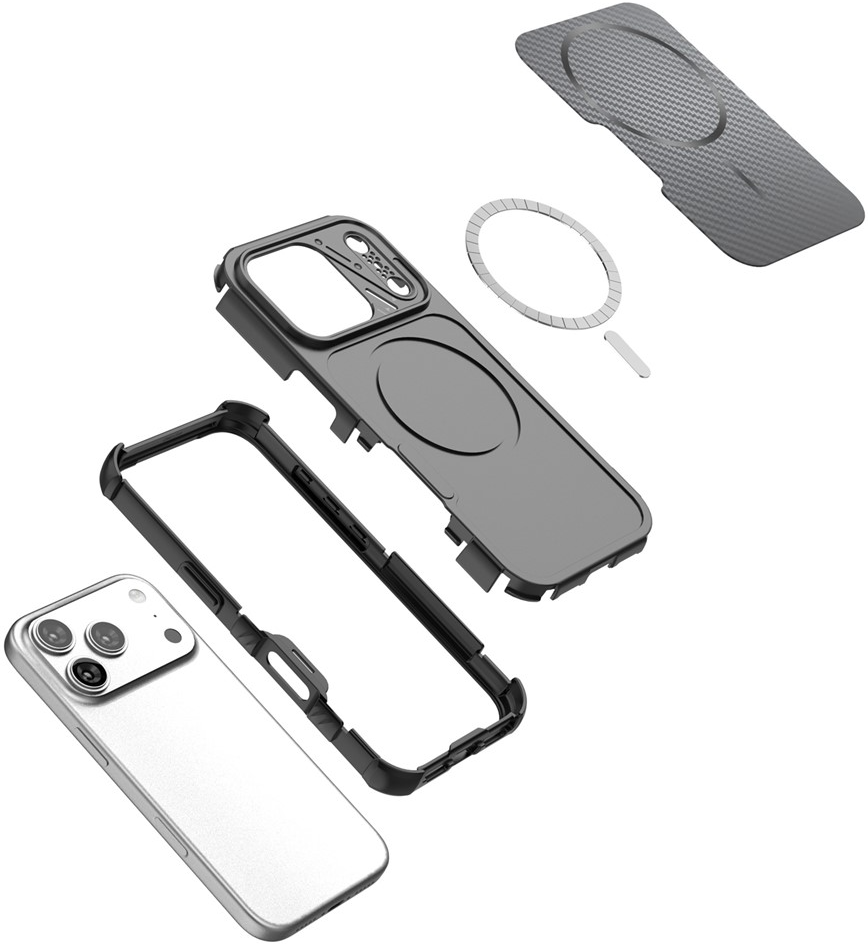 Funda MagSafe para Apple iPhone 18 Pro / 17 Pro, OEM, Protección de Carbono y Esquinas, Negra