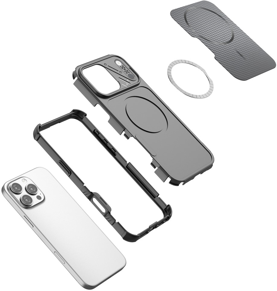 Funda MagSafe para Apple iPhone 18 Pro / 17 Pro, OEM, Protección de Carbono y Esquinas, Morado