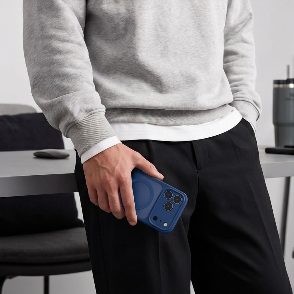 Funda MagSafe para Apple iPhone 18 Pro / 17 Pro, Tech-Protect, BasicMag, Azul Marino Mate