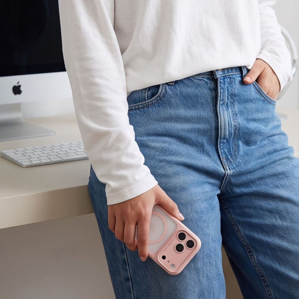 Funda MagSafe para Apple iPhone 18 Pro / 17 Pro, Tech-Protect, MagPeak CC, Rosa Mate